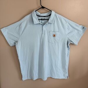 Carhartt Men's Force Relaxed Fit Light Blue Short Sleeve‎ Pocket Polo Shirt 3XL
